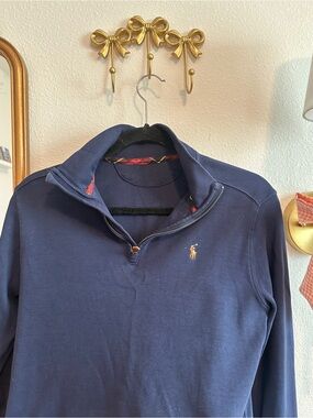 Polo by Ralph Lauren Navy Half-Zip Pullover with Embroidered Pony